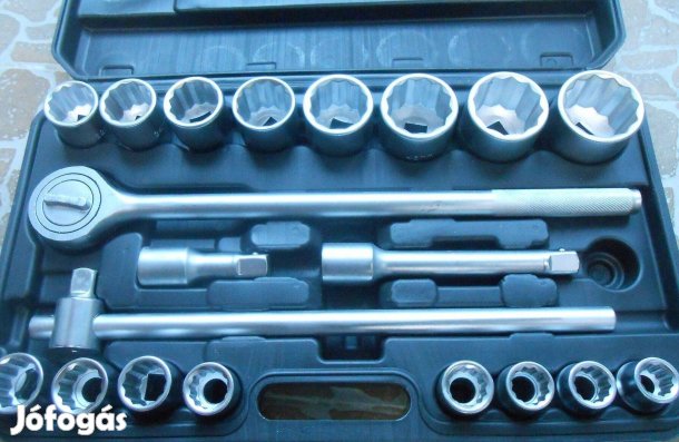 Akció! Nagy méretű dugókulcs szett 21db-os 19-50mm 12 lap Minőségi!