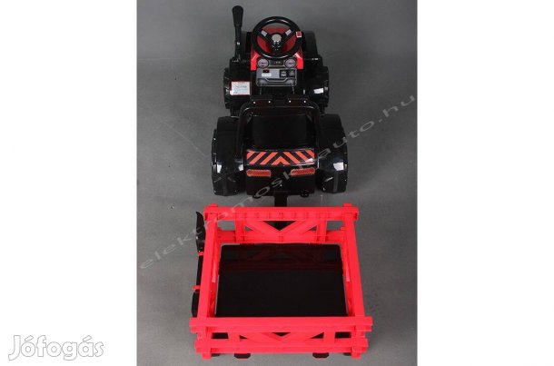 Akció! Piros Traktor + utánfutó 6V-os 1személyes elektromos kisautó