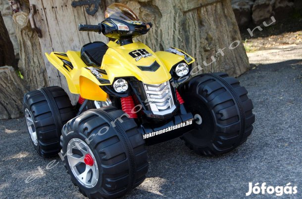Akció! Sárga egyszemélyes Raptor Quad 12V-os elektromos kisautó