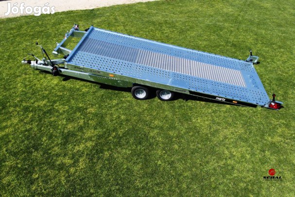 Akció! Új prémium billenős autószállító utánfutó (470x200cm - 2700kg)