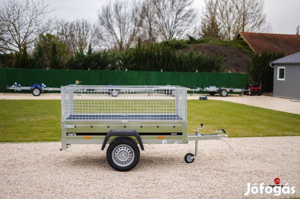 Akció - Új 2x1m-es utánfutó + rácsos magasító - most bruttó 408.000 Ft
