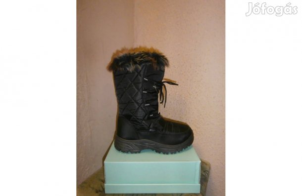 Akció ! Új, csinos, bundás, zipzáras női hótaposó csizma, mérete: 37