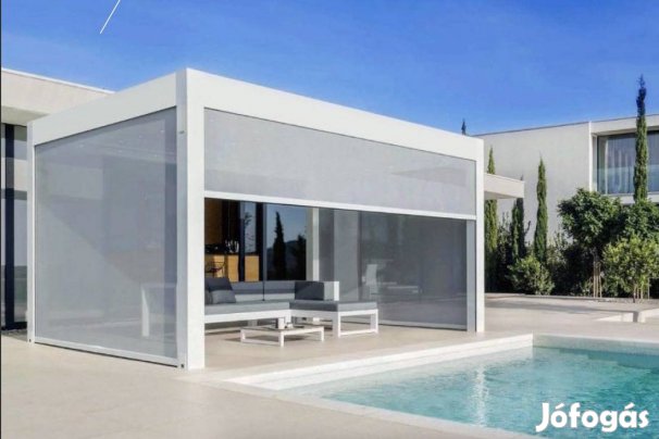 Akció alu pergola erősített duplafalú tetőlamellával a készlet erejéig