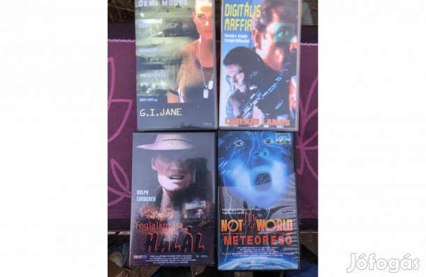 Akciófilm videókazetta ,VHS 1000 ft /db:Lenti
