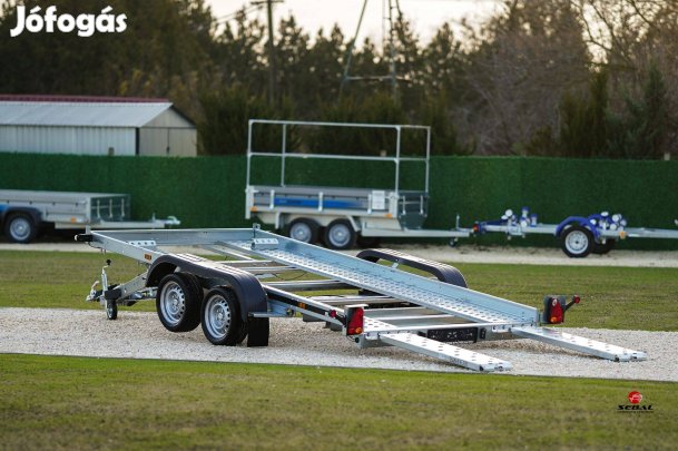 Akciós új autószállító utánfutó (4x2m) Pécsen bruttó 1.399.000 Ft