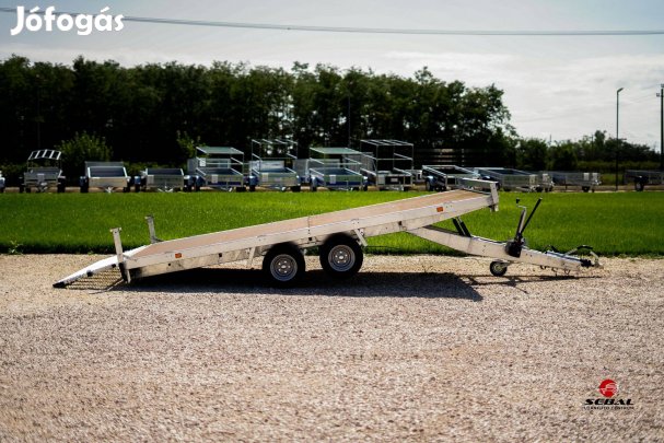 Akciós új billenős, 2500kg-os autószállító utánfutó (4x2m) - Polgáron