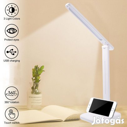 Akkumultoros sszecsukhat LED asztali lmpa, 3 sznhmrsklettel ,