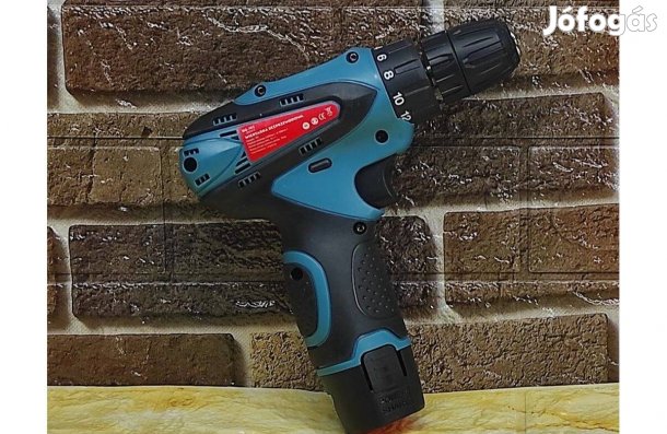 Akkumulátoros Fúrógép 12V Li-ion, Csavarbehajtó töltővel, 2db akkuval