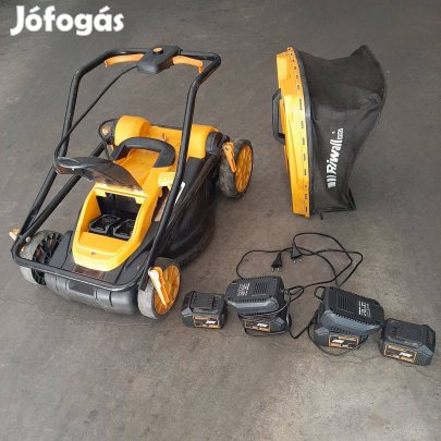 Akkumulátoros fűnyíró - újszerű állapotban - 4 db. akkuval