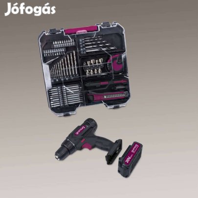 Akkus csavarbehajtó-akkusfúró- készlet 2Ah 20V akkumulátor + töltővel