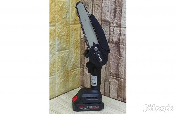 Akkus láncfűrész 2db 21V Li akkuval 1db lap és 3db lánccal, 6 méretű