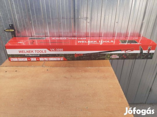 Akkus teleszkópos ágvágó fűrész és metszőolló 2 az 1-ben