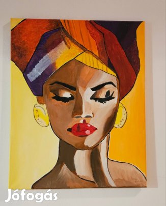 Akril festmény Afrikai nő