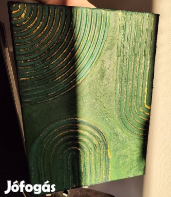 Akril minimalista texturált festmény 40x30x7cm 