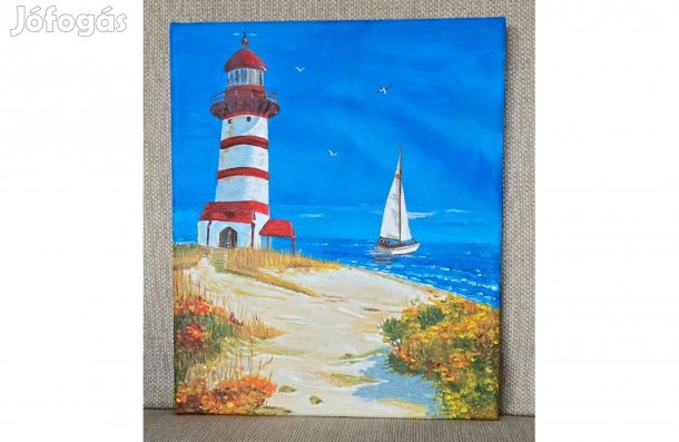 Akrilfestmény vásznon derűs tengerparti hangulat