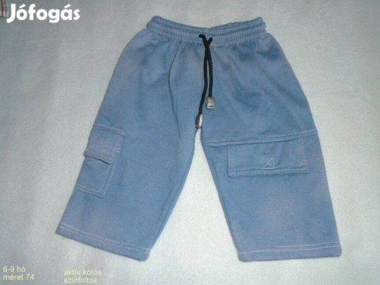 Aktív kötős kék nadrág 6-9 hó (méret 74)