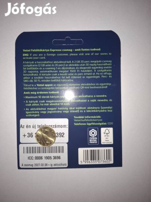 Aktivált sim kártya - telefonkártya - Követségi Alkalmazottaknak is