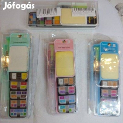 Akvarell 25 szín festékszett ecsettel körmösöknek