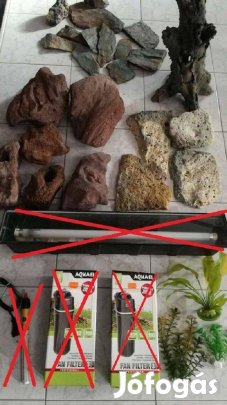 Akváriumba pala, tufa, dekoráció, apró kavics, zeolit egyben