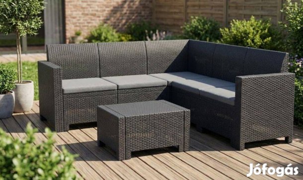 Alabama 04 Kerti sarok bútorszett 5 személyes Antracit