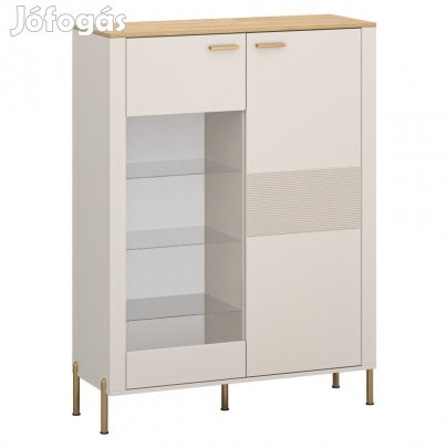 Alacsony vitrin, kasmír/kő tölgy, RUNOL 1D1W