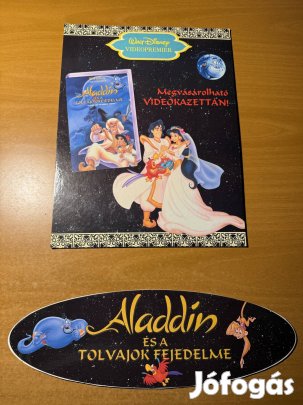 Aladdin és a tolvajok fejedelme VHS függő karton reklám, display