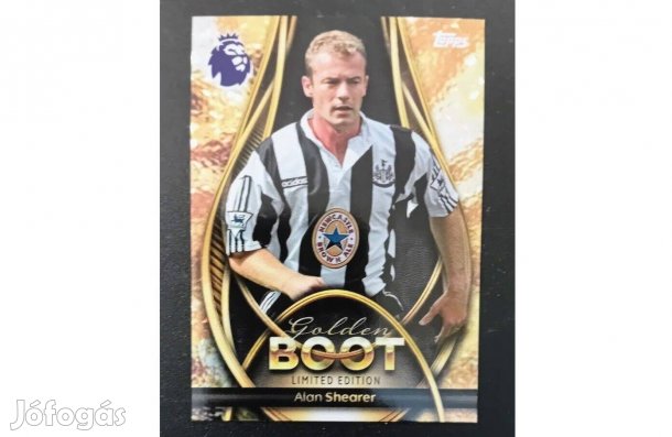 Alan Shearer Newcastle United Golden Boot Limited Edition focis kártya