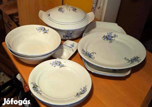 Alba Iulia nefelejcses 10 részes csodaszép porcelán tálaló készlet