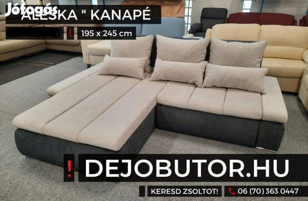 Aleska I sarok kanapé bútor ülőgarnitúra bézs 244x195 cm ágyazható