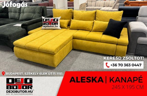Aleska kanapé ülőgarnitúra 245x195 cm sarok bútor cuba 8 sárga
