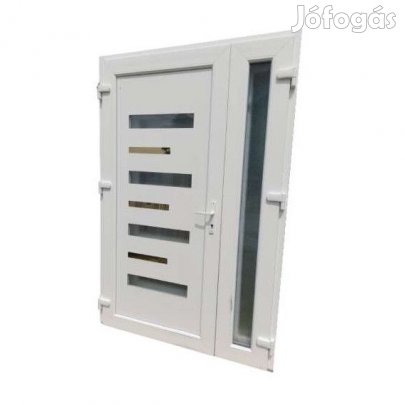 Alex -2- Műanyag bejárati ajtó / 138x208 / FEHÉR / NYITHATÓ OLDALLAL
