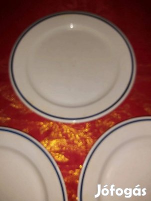 Alföldi Porcelán retró kék sávos porcelán tányér készlet a nosztalgia