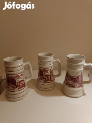 Alföldi polcelán sörös korsó 20 cm magas / db