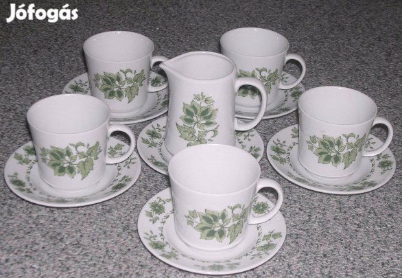 Alföldi porcelán kávéskészlet. 5 személyes, 12 darabos