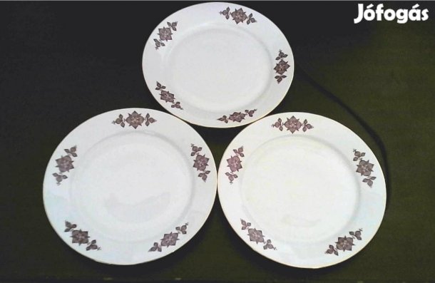 Alföldi porcelán régi ritka mintájú desszertes tányér 3 db