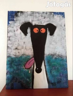 Alfonz a cakkosfülű - akril festmény