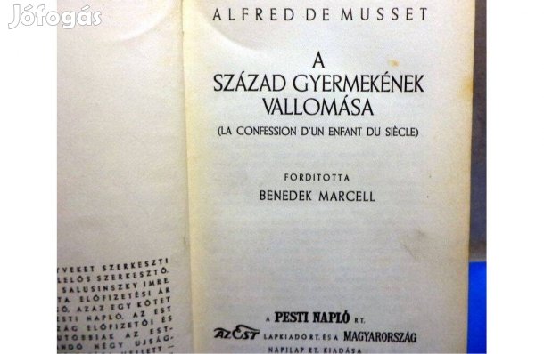 Alfred De Musset: A század gyermekének vallomása