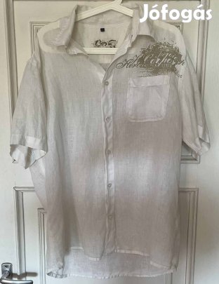 Alig használt, fehér, pamut, L-es (41/42) férfi ing
