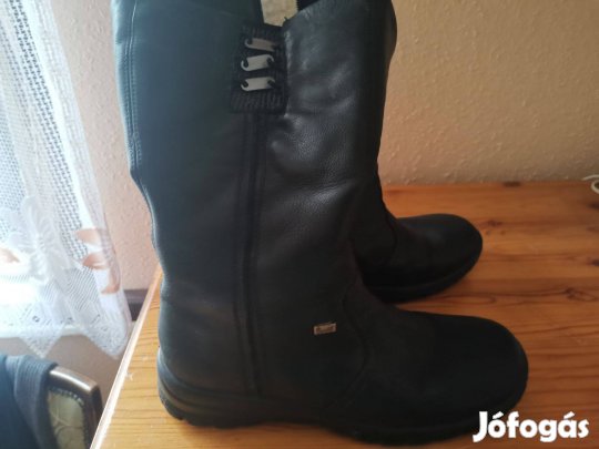 Alig használt bőr Rieker csizma + ajándék