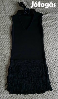 Alkalmi ruha fejdísszel, 158-as, újszerű, fekete.