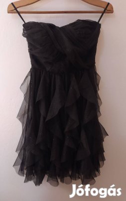 Alkalmi ruha koktélruha, fekete tüllös csillámos Cache Cache, 34