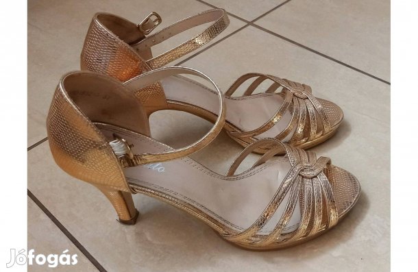 Alkalmi szandál arany színben, 37-es eladó