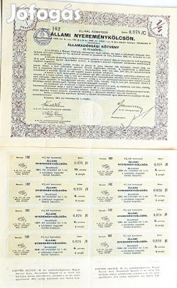 Állami nyereménykölcsön 50 pengő 1941