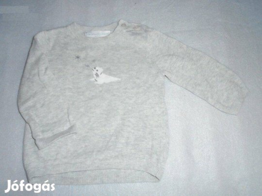 Állat mintás szürke hosszú ujjú felső 3-6 hó (méret 68)