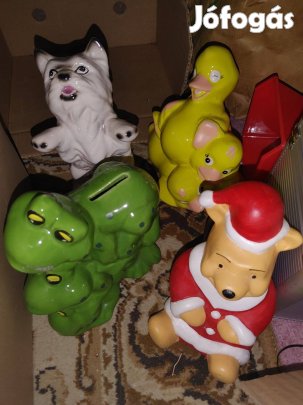 Állatfigurás porcelán perselyek kb.15-18 cm 3000Ft/db Micimackó Béka