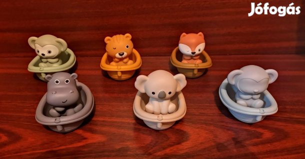 Állatos fürdőjáték szett kombinálható 12 db Új