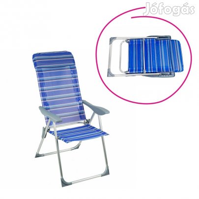 Állítható kerti szék, kék/szürke, AVELAR