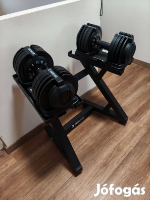 Állítható kézi súlyzó 2x24kg tartó szerkezettel !