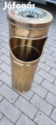 Álló réz kültéri hamutartó 64x21cm dísz kuka szemetes olasz gyártmány