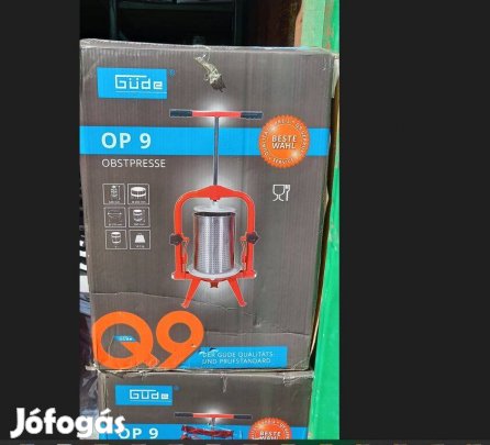 Almalé és egyéb gyümölcs prés, 9 literes nemesacél kosaras szőlőprés